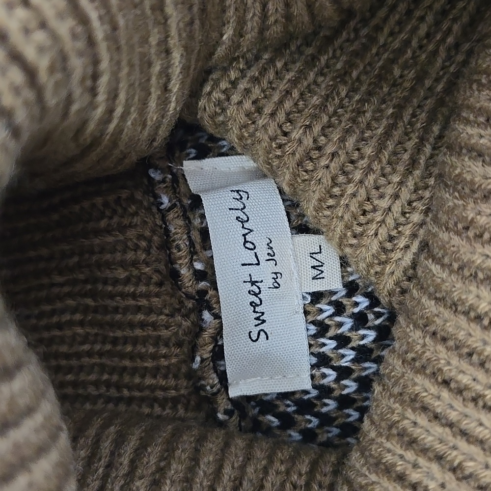 NWOT Leopard Print Turtleneck Sweater Dress - Picture 6 of 7